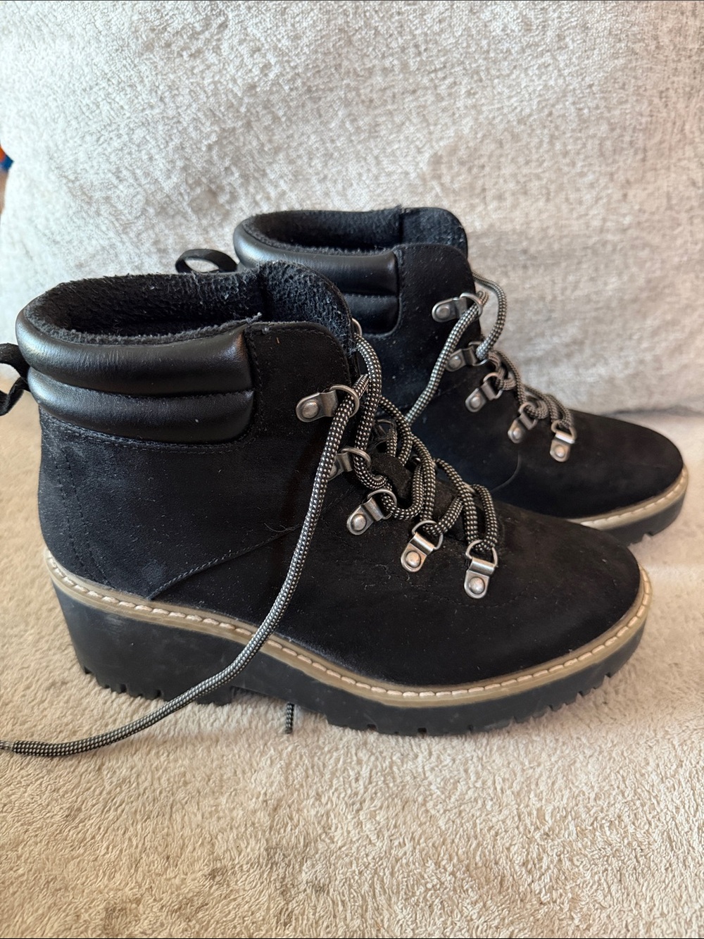 Sonoma Orthalite Women’s Black Suede Lace-Up Platform Hiking Boots